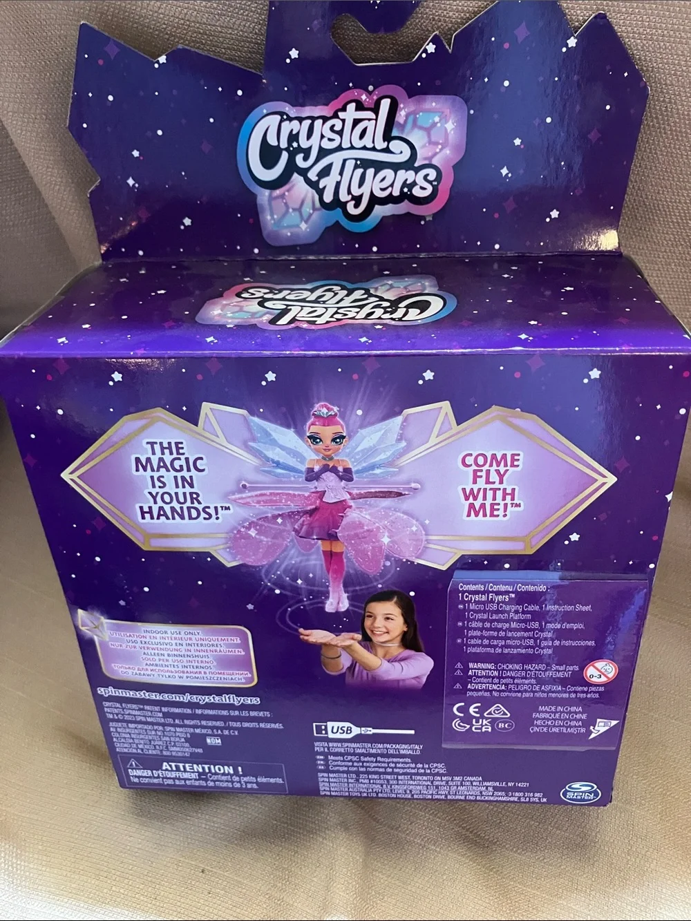 Crystal Flyers Magic Touch Flying Fairy Doll - Pink & Purple